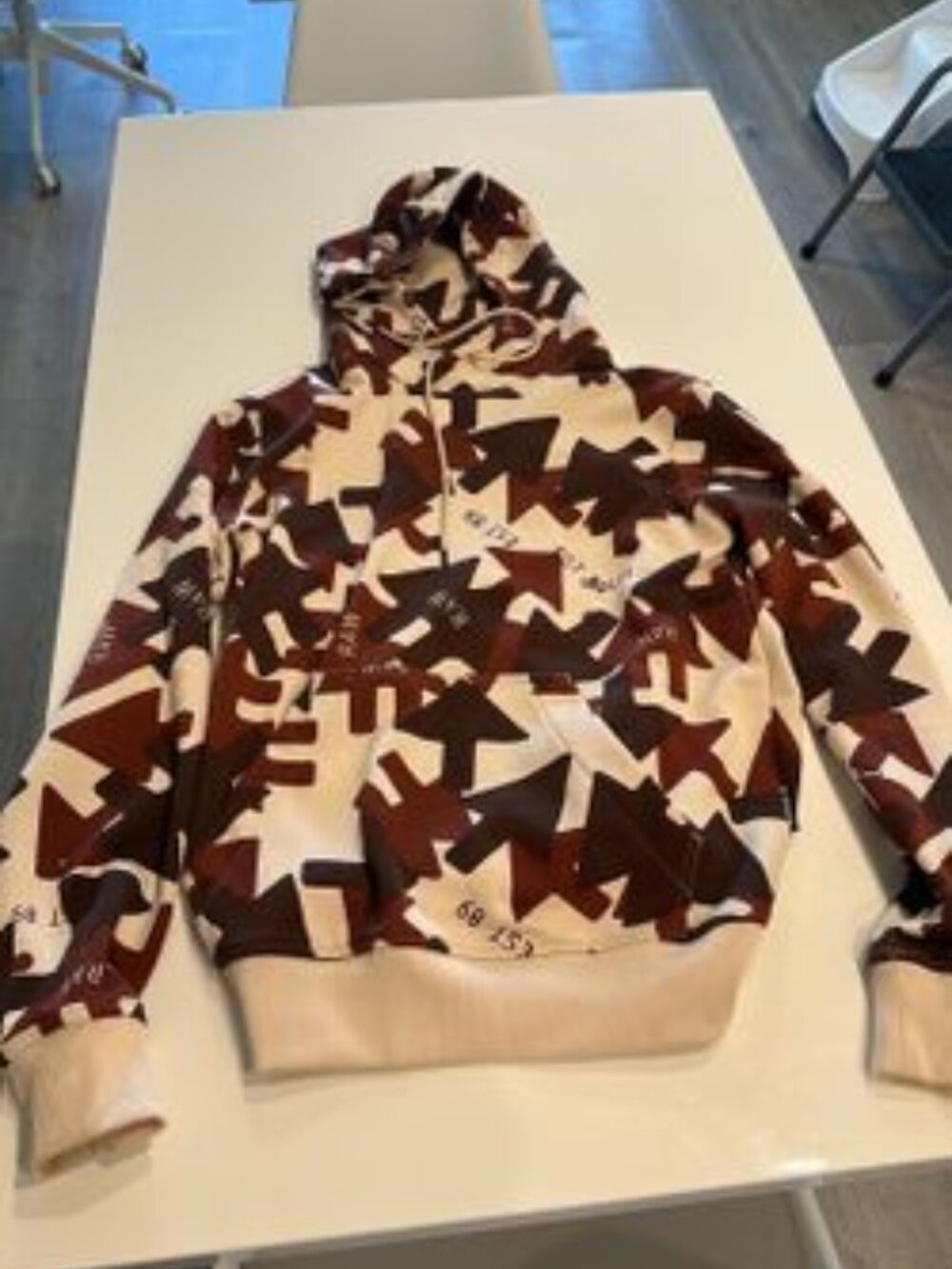 G-Star Raw burgundy and beige camouflage hoodie - S